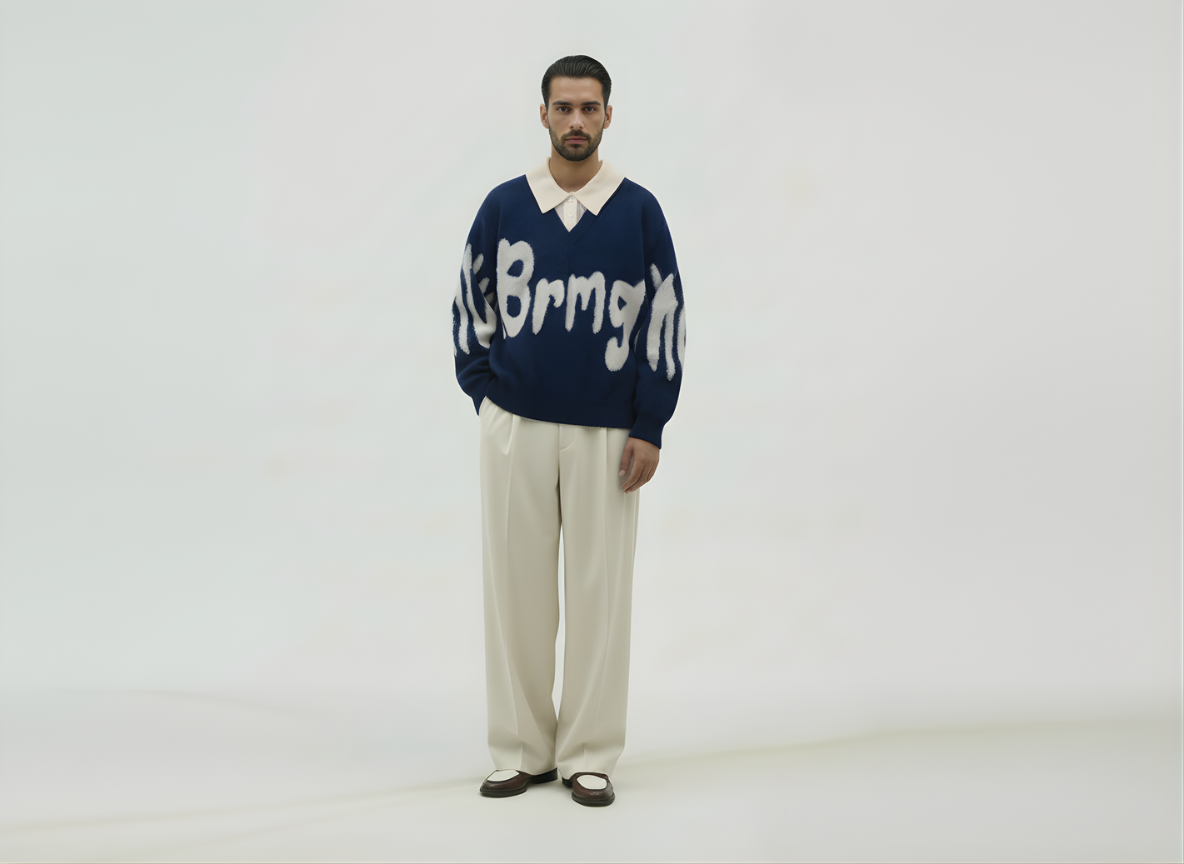 BRUSHED POLO SWEATER