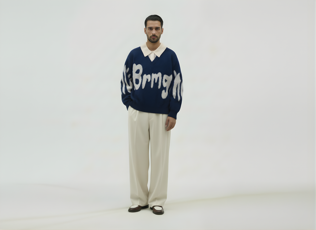 BRUSHED POLO SWEATER